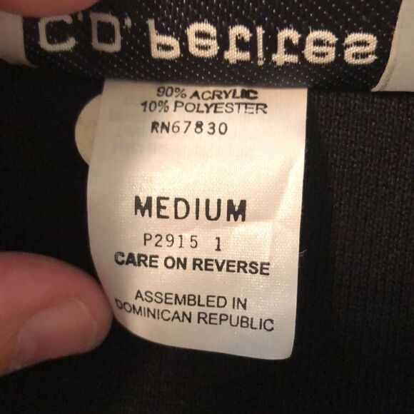 Vintage MP Black Gold Light Knit Collared Button Front Cardigan Jacket - Picture 12 of 14